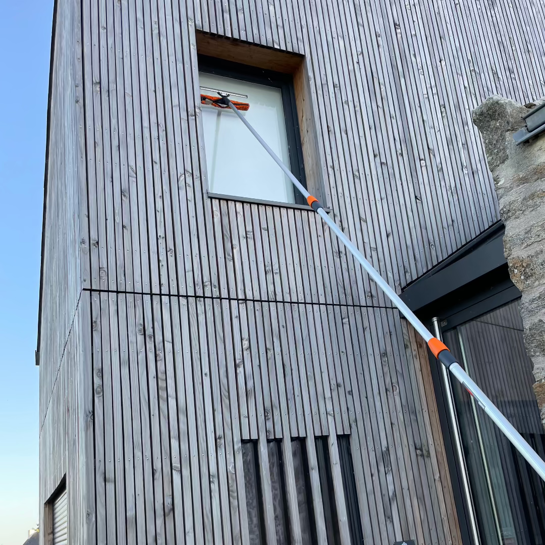 Professionelle Fensterwischer- und Abzieherkombination, für Teleskopstange